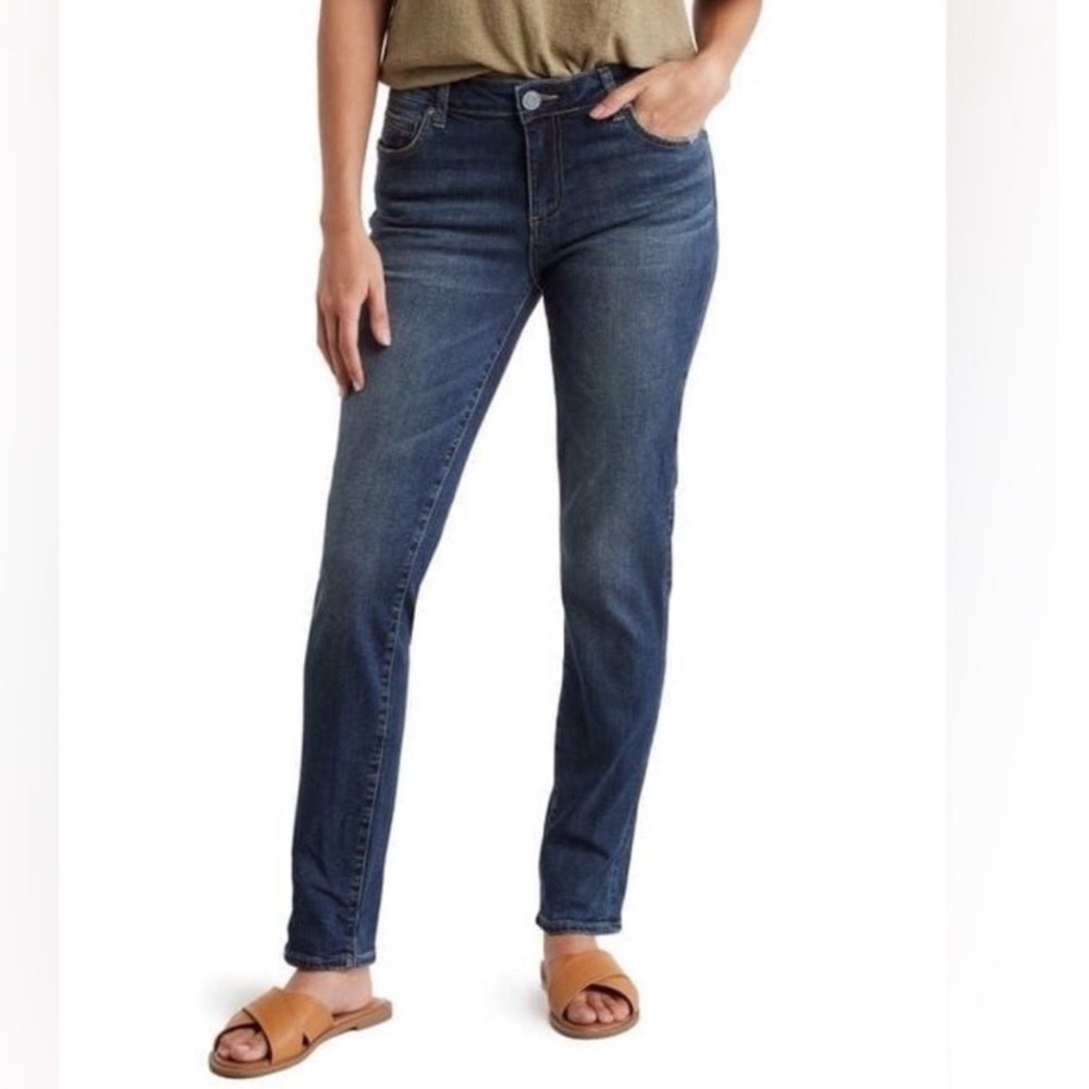 Kut from the Kloth Katy Boyfriend Jeans Dark Wash Blue Denim Size 0 Straight Leg